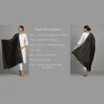 Black Chanderi SilkĀ Fabric Dupatta - Image 7