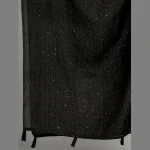 Black Designer Embroidered sequined Chanderi Dupatta - Image 5