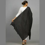 Black Designer Embroidered sequined Chanderi Dupatta - Image 6