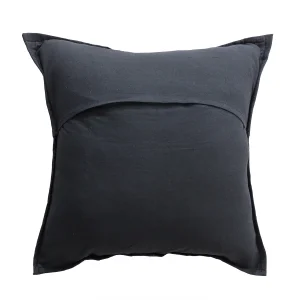 Black Embroidered Khambadiya Patchwork Cushion Cover - Image 5
