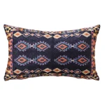 Black Ikat Printed Soft Velvet Pillow Covers - Image 3