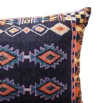 Black Ikat Printed Soft Velvet Pillow Covers - Image 4
