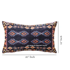 Black Ikat Printed Soft Velvet Pillow Covers - Image 6