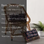Black Ikat Printed Soft Velvet Pillow Covers - Image 7