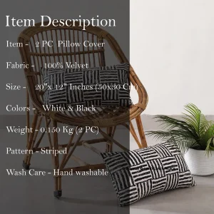 Black & White Striped Print Home Decor Sofa Pillow Covers - Image 7