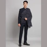 Blue Check Men's Shawl Winter Wool Lohi - Image 6