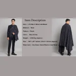 Blue Check Men's Shawl Winter Wool Lohi - Image 9