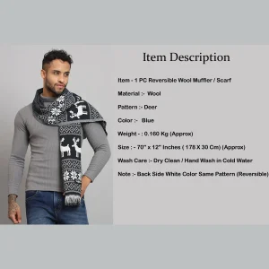 Blue Deer Muffler Perfect Gift For Men's - Image 8