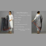Blue Handmade Floral Printed Long Scarf - Image 7