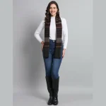 Brown Striped Neck Wrap Wool Scarf - Image 7