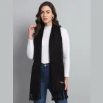 Chevron Pattern Scarf Purple & Black Wool Scarves