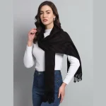 Chevron Pattern Scarf Purple & Black Wool Scarves - Image 3