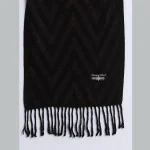 Chevron Pattern Scarf Purple & Black Wool Scarves - Image 7