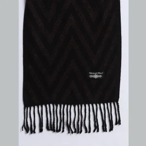 Chevron Pattern Scarf Purple & Black Wool Scarves - Image 7