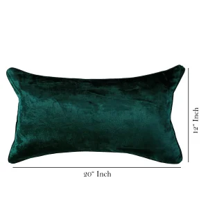 Emerald Green Color Velvet Pillow Cover 20"x12" - Image 6