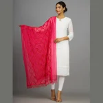 Fuchsia Sequins Long Chunni Indian Lightweight Stole - Image 2