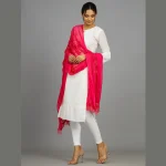 Fuchsia Sequins Long Chunni Indian Lightweight Stole - Image 4