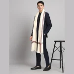 Gents Winter Shawls, Solid White Color Lohi - Image 3