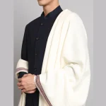 Gents Winter Shawls, Solid White Color Lohi - Image 5