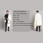 Gents Winter Shawls, Solid White Color Lohi - Image 9