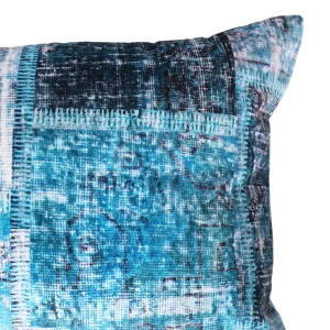 Geometric Aqua 2 Pcs Velvet Pillow Covers - Image 4