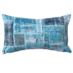 Geometric Aqua 2 Pcs Velvet Pillow Covers - Image 5