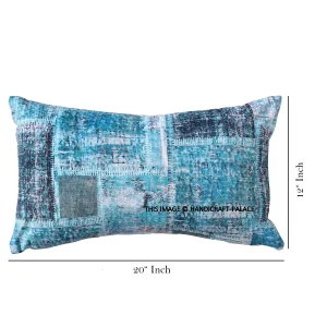 Geometric Aqua 2 Pcs Velvet Pillow Covers - Image 6