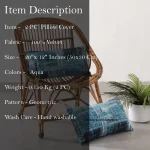 Geometric Aqua 2 Pcs Velvet Pillow Covers - Image 7