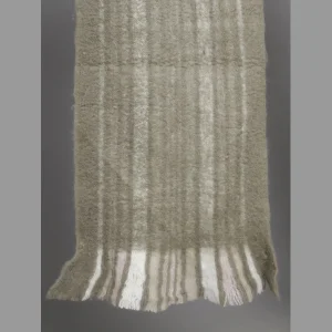 Grey Acrylic Striped Neck Wraps Scarf - Image 9