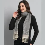 Grey Leopard Wool Scarves Best Gift For Women's - Image 3