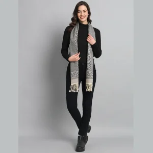 Grey Leopard Wool Scarves Best Gift For Women's - Image 4