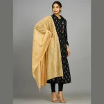 Hand Embroidery Sequins Dupatta Beige Party Wear - Image 3