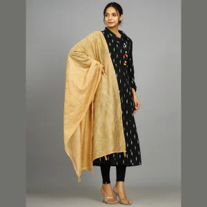 Hand Embroidery Sequins Dupatta Beige Party Wear - Image 3