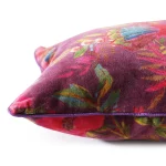 Handmade Bird Print Velvet Pillows Violet - Image 5
