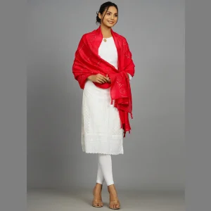 Handmade Sequence Party Wear Pink Dupatta - Image 4