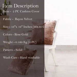 Home, Office, Car, Decor Rose Gold Velvet Cushion Covers 16" - Image 7