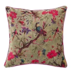 Home Sofa Decor Green Bird Print Cushion Cover - Image 3
