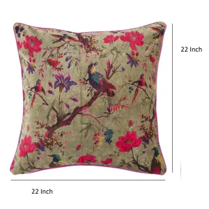 Home Sofa Decor Green Bird Print Cushion Cover - Image 6