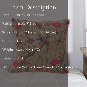 Home Sofa Decor Green Bird Print Cushion Cover - Image 8