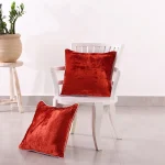 Home Sofa Decor Rust Velvet Cushion Covers 16"