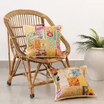 Indian Beige Cotton Shape Cushion Cover