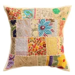 Indian Beige Cotton Shape Cushion Cover - Image 2