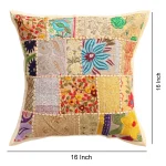 Indian Beige Cotton Shape Cushion Cover - Image 6
