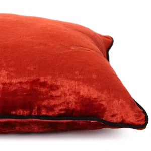 Indian Decorative Rust Velvet Fabric Pillow Cover12" x 20" - Image 3