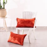 Indian Decorative Rust Velvet Fabric Pillow Cover12" x 20"