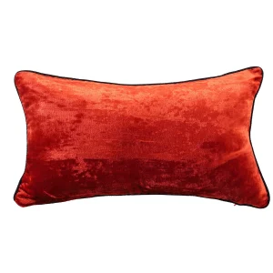 Indian Decorative Rust Velvet Fabric Pillow Cover12" x 20" - Image 4
