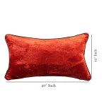 Indian Decorative Rust Velvet Fabric Pillow Cover12" x 20" - Image 6