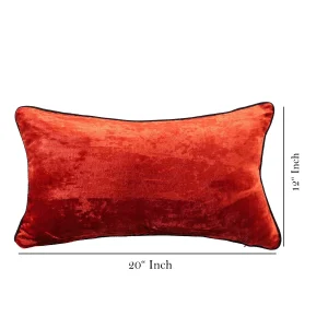 Indian Decorative Rust Velvet Fabric Pillow Cover12" x 20" - Image 6
