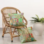 Indian Handmade Parrot Green Cushion Cover 16"