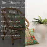 Indian Handmade Parrot Green Cushion Cover 16" - Image 7